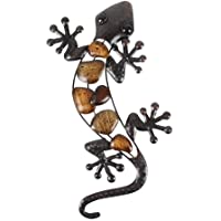 Liffy Metal Gecko Decoración de pared al aire libre Lizard Garden Art Escultura colgante para patio o valla- 15-2…